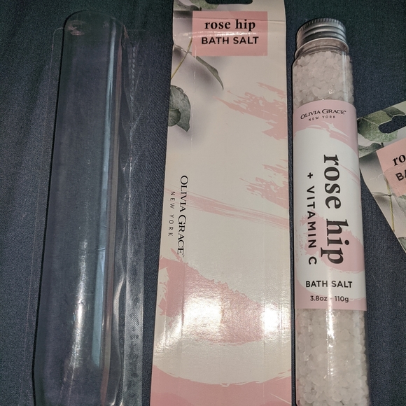 NEW Rose Hip Bath Salt Tubes (Set Of 2) - Picture 2 of 7